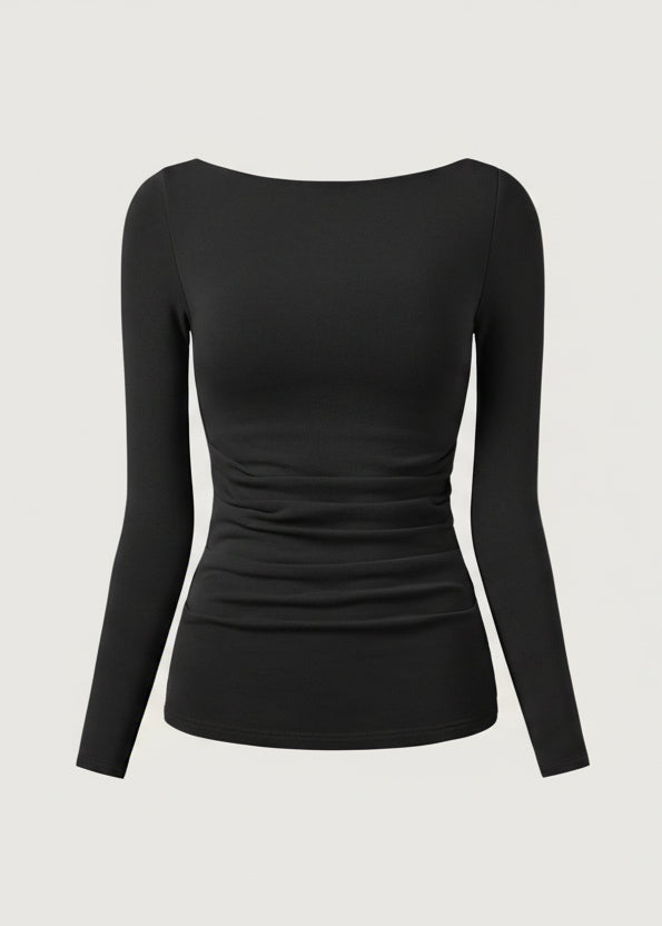 Elena Garcia Madrid  | Top premium de escote barco en color espresso
