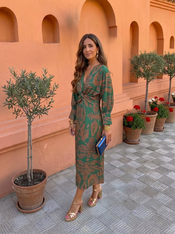 Vestido midi estampado