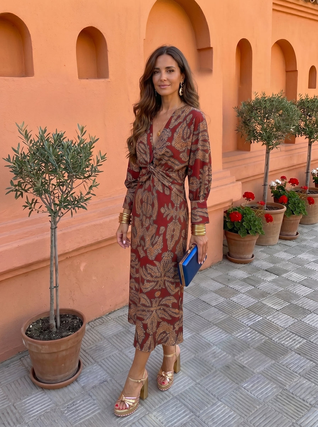 Vestido midi estampado
