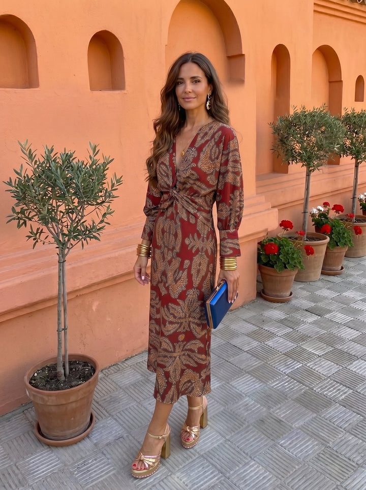 Vestido midi estampado