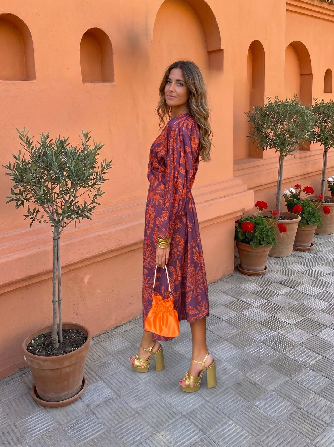 Vestido midi estampado
