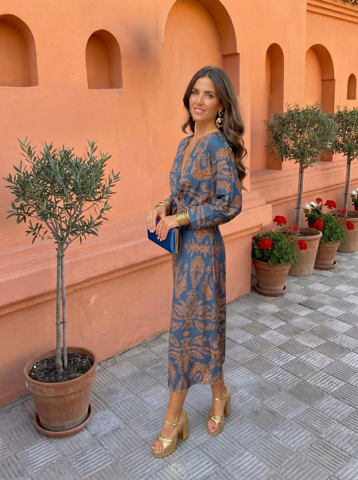 Vestido midi estampado
