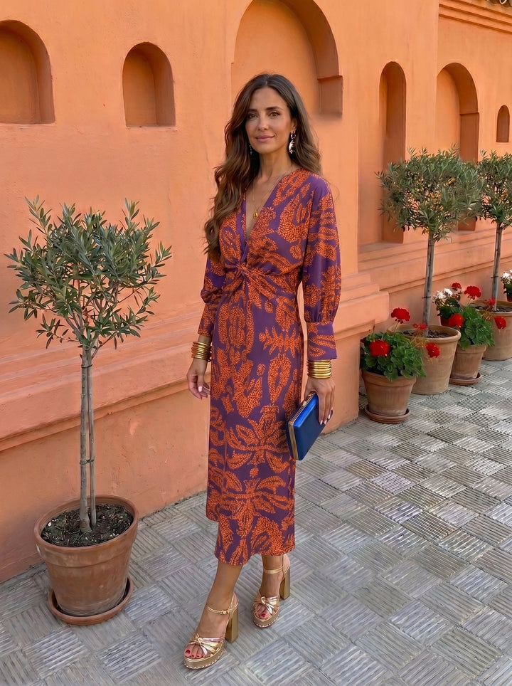 Vestido midi estampado