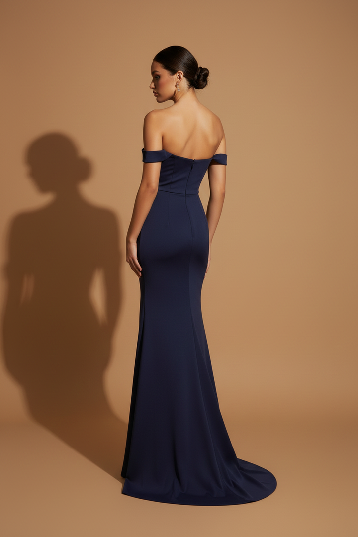 Vestido Maxi Elegante Aura – Azul Marino