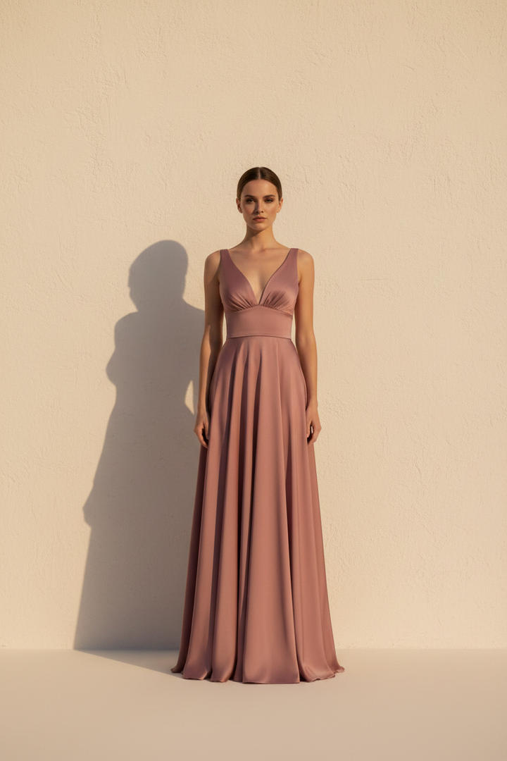 Aurelia – Vestido Largo Fluido Efecto Silueta