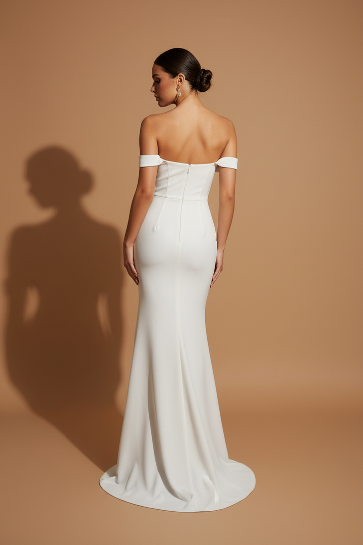 Vestido Maxi Elegante Aura – Ivory
